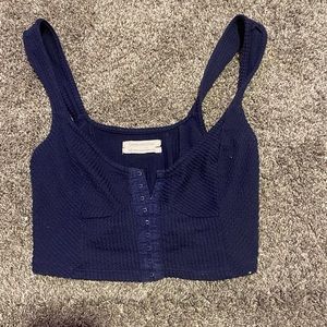Navy blue corset crop top